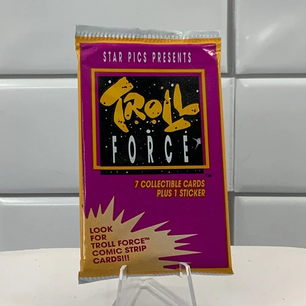 1992 Star Pics Troll Force Trading Card Pack Factory Sealed 7‎ Cards 1 Sticker